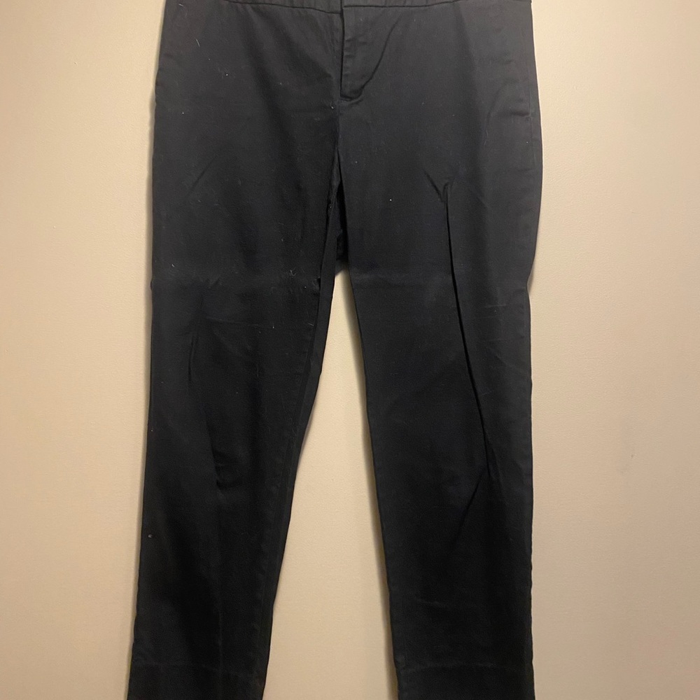 Banana Republic Hampton Fit Black Cropped Slacks